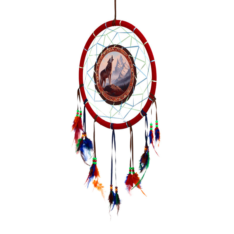 Medium Mountain Wolf Dreamcatcher in home decor