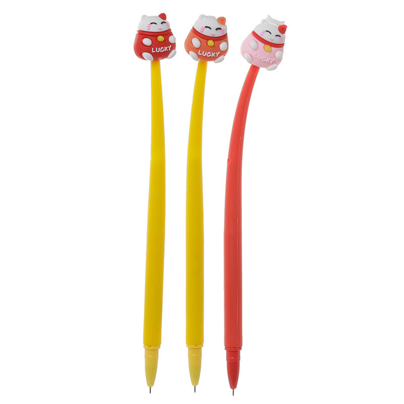 Maneki Neko Lucky Cat Fine Tip Pen with decorative design