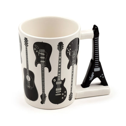 Headstock Rock Guitar Shaped Handle Ceramic Mug