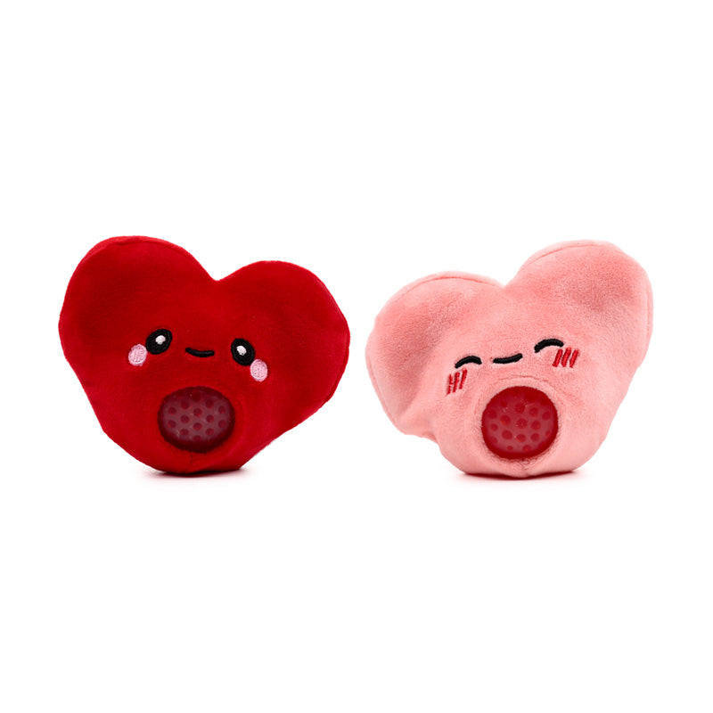 Close-up of Queasy Squeezies Fidget Toy with Heart Design
