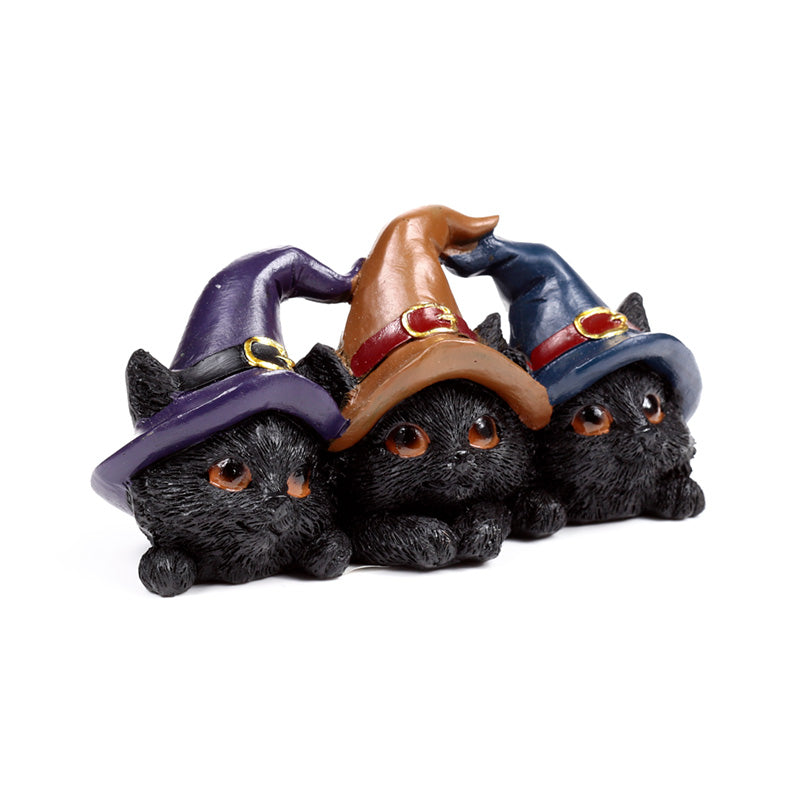 Witches Cat Trio in Witches Hats - Decorative Ornament