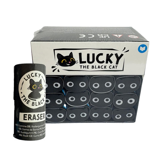 Lucky the Black Cat Eraser - Whimsical Desk Companion
