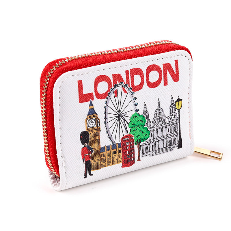 Charming Small Zip Wallet with Iconic London Design