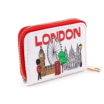 Charming Small Zip Wallet with Iconic London Design