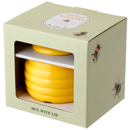 Beehive Shaped Ceramic Mug with Lid - Unique Design