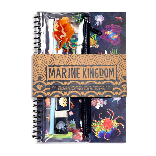 Marine Kingdom A5 Lined Notebook cover design