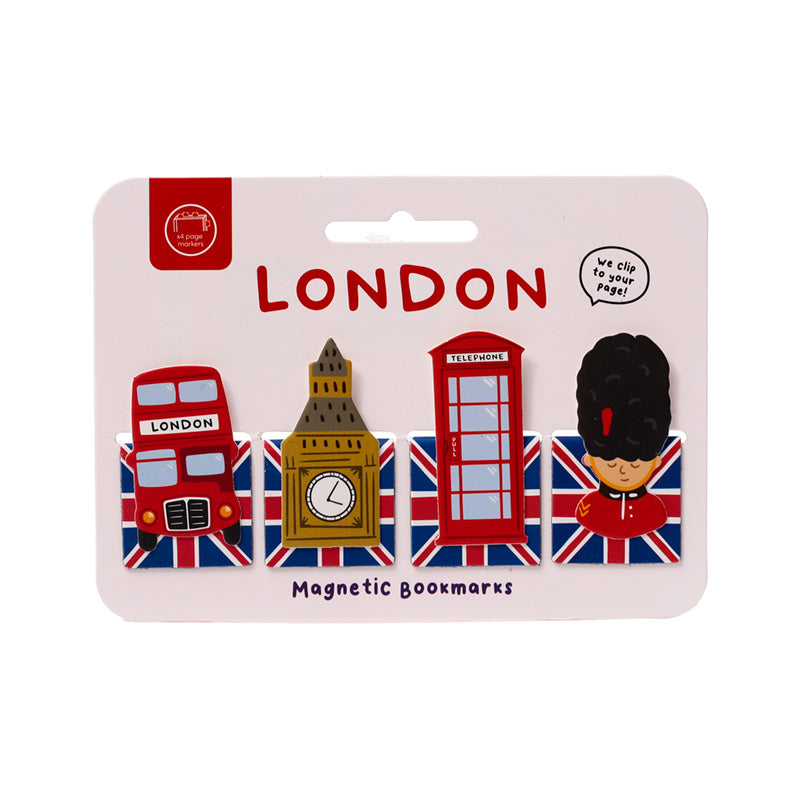 Set of magnetic bookmarks showcasing London's iconic sights