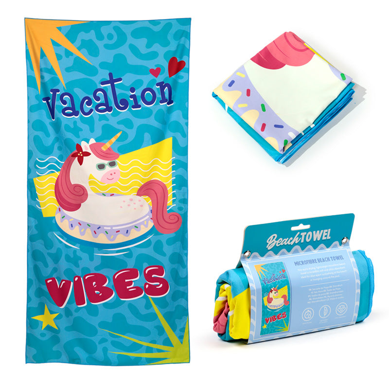 Stylish Microfibre Beach Towel with unicorn theme