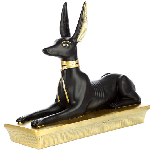 Gold and Black Anubis Jackal Figurine
