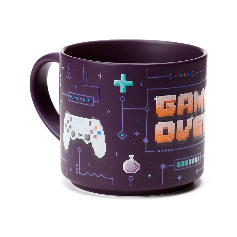 Unique Game Over Mug in a cozy setting