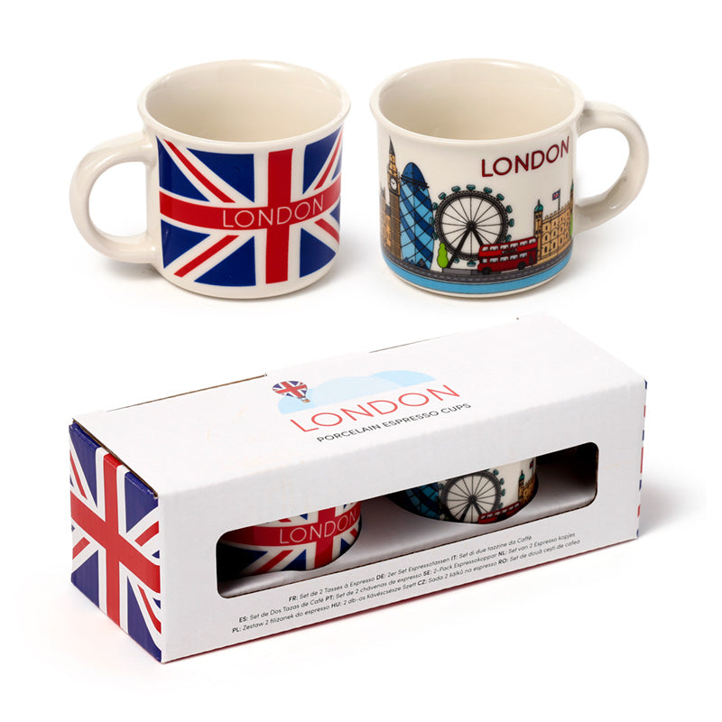 Unique collectible espresso cups with London design