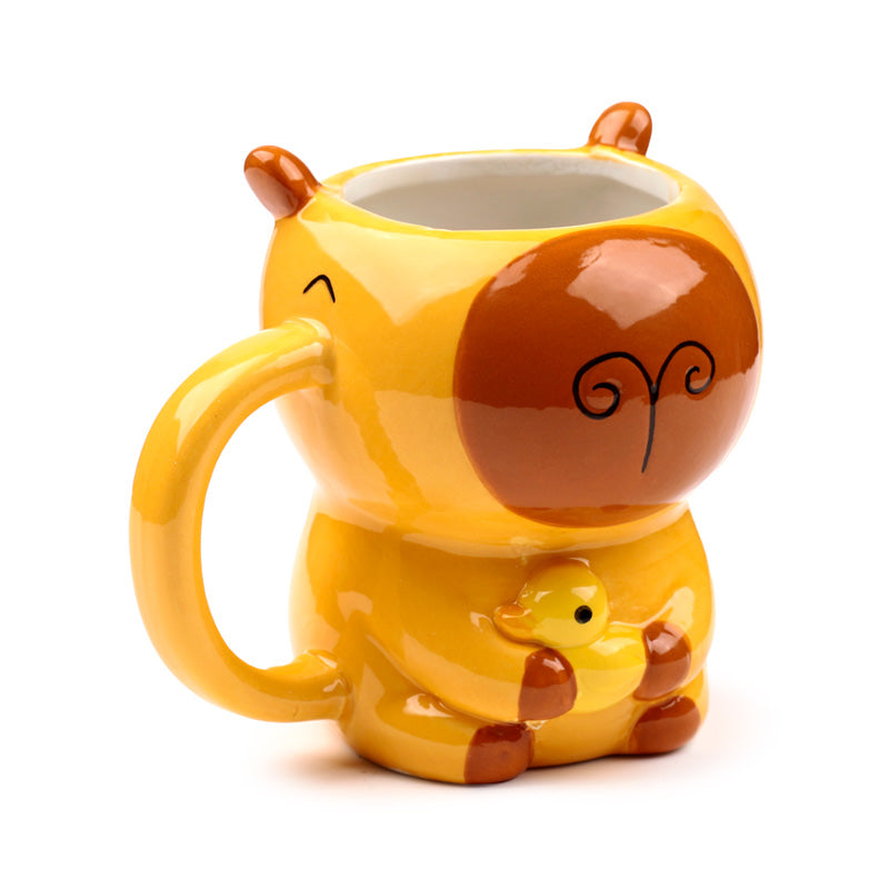 Charming capybara novelty shaped ceramic mug