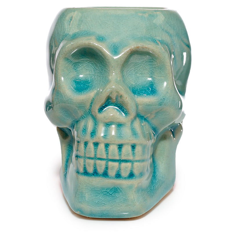 Mini Ceramic Skull Oil Burner Display Piece