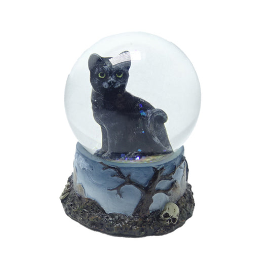 Black Cat Snow Globe decorative ornament