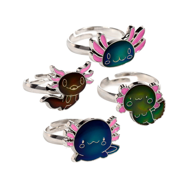 Close-up of the colourful Axolotl Mood Ring