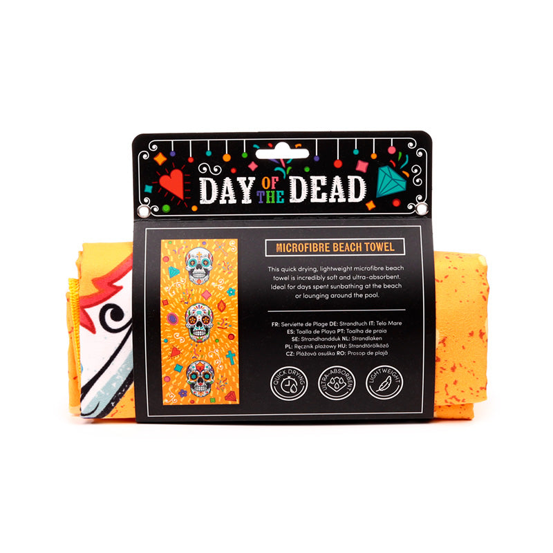 Microfibre Beach Towel with Day of the Dead artwork