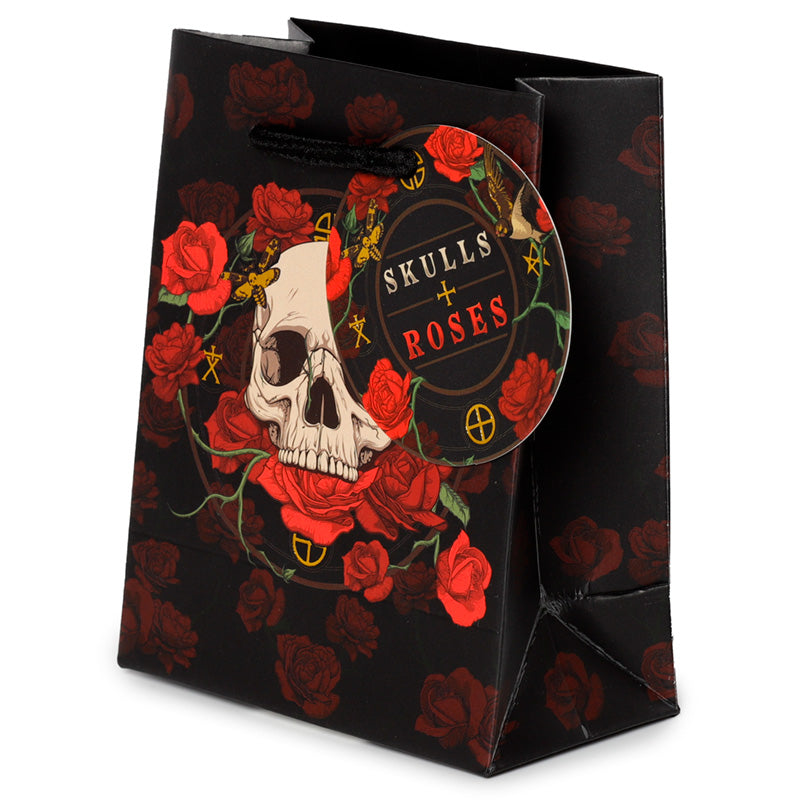 Eco-friendly Skulls & Roses Small Gift Bag with cord handles