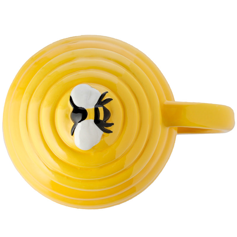 Beehive Shaped Ceramic Mug with Lid - Decorative Display