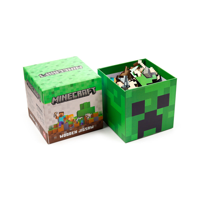 Family game night with Minecraft jigsaw puzzle