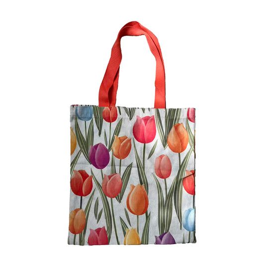 Reusable shopping bag with tulip design