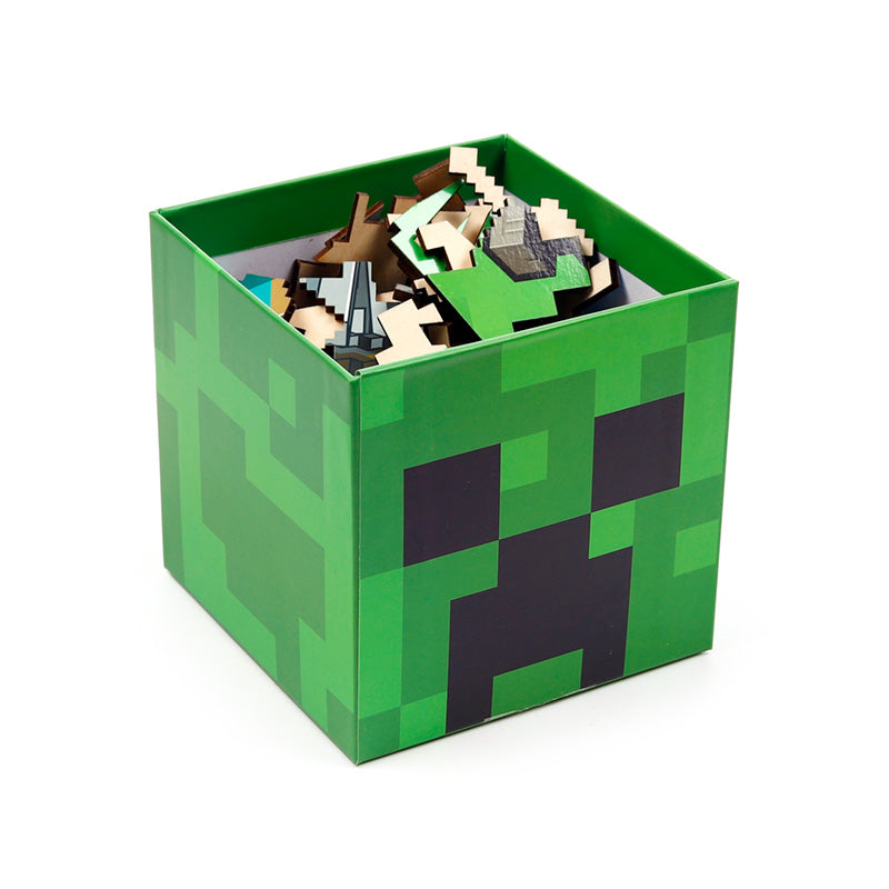 Minecraft puzzle pieces in a fun layout
