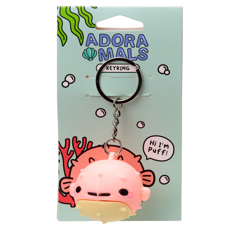 Adoramals Puff the Puffer Fish 3D PVC Keyring - Front View