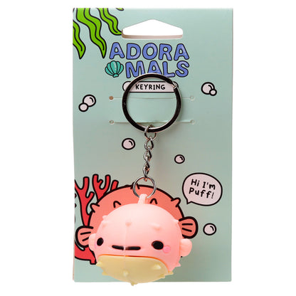 Adoramals Puff the Puffer Fish 3D PVC Keyring - Front View