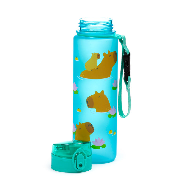 Capybara Water Bottle with Clip Strap