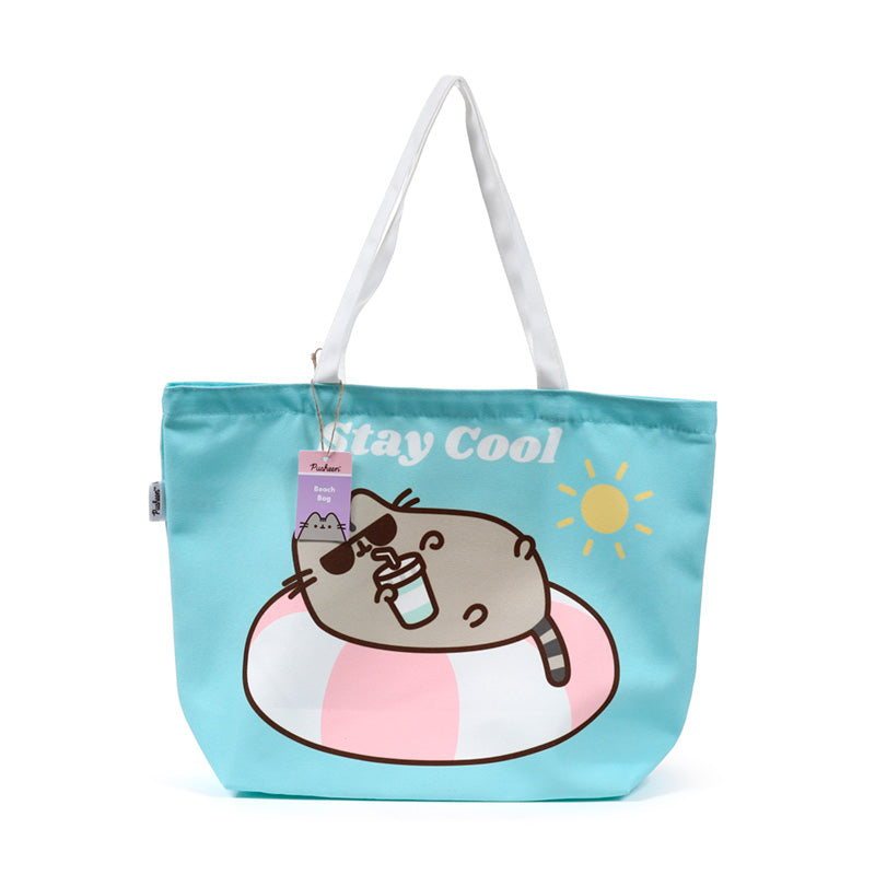 Pusheen the Cat Polyester Beach Bag - Back View