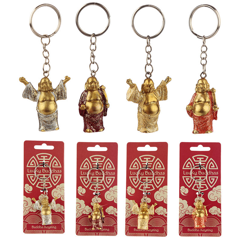Lucky Buddha Novelty Keyring - front view