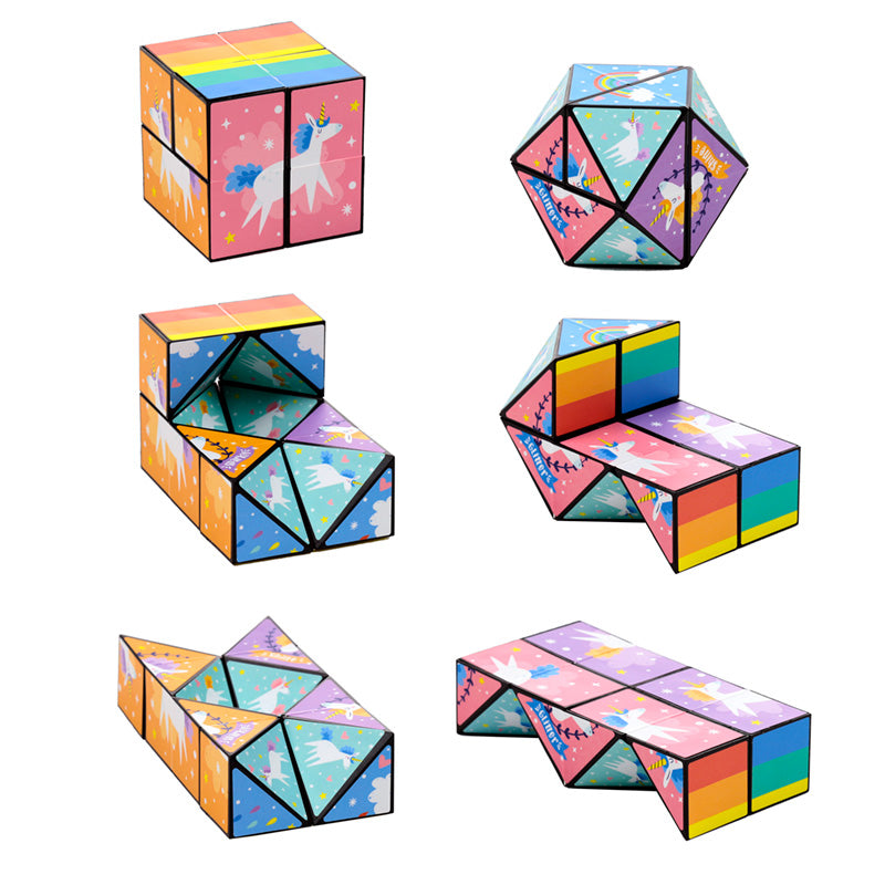Close-up of Unicorn Magic Puzzle Cube Toy