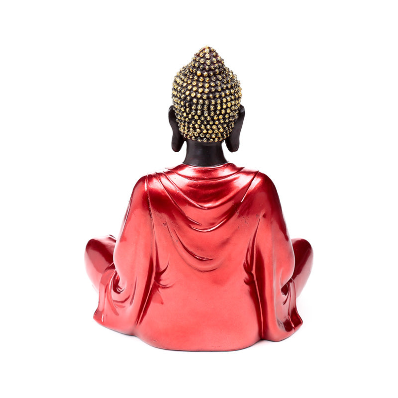 Vibrant Thai Buddha Figurine in red and gold
