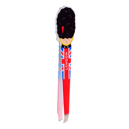Close-up of London Tour Guardsman shaped tweezers