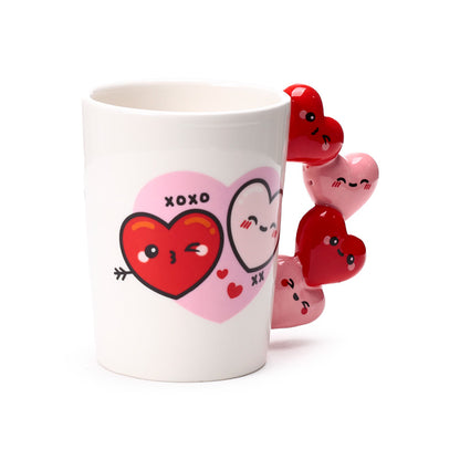 J'Adoramals Heart XOXO Shaped Handle Ceramic Mug