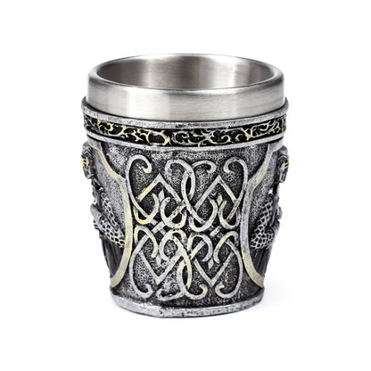 Medieval Black Knight Decorative Shot Glass - Displayed on Shelf