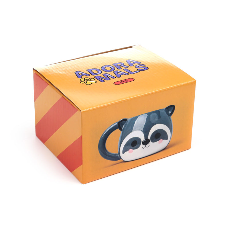 Charming raccoon design on ceramic mug