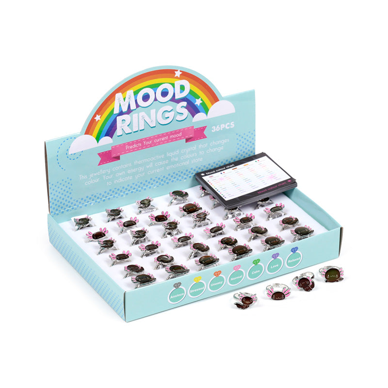 Whimsical Axolotl Mood Ring in shimmering finish