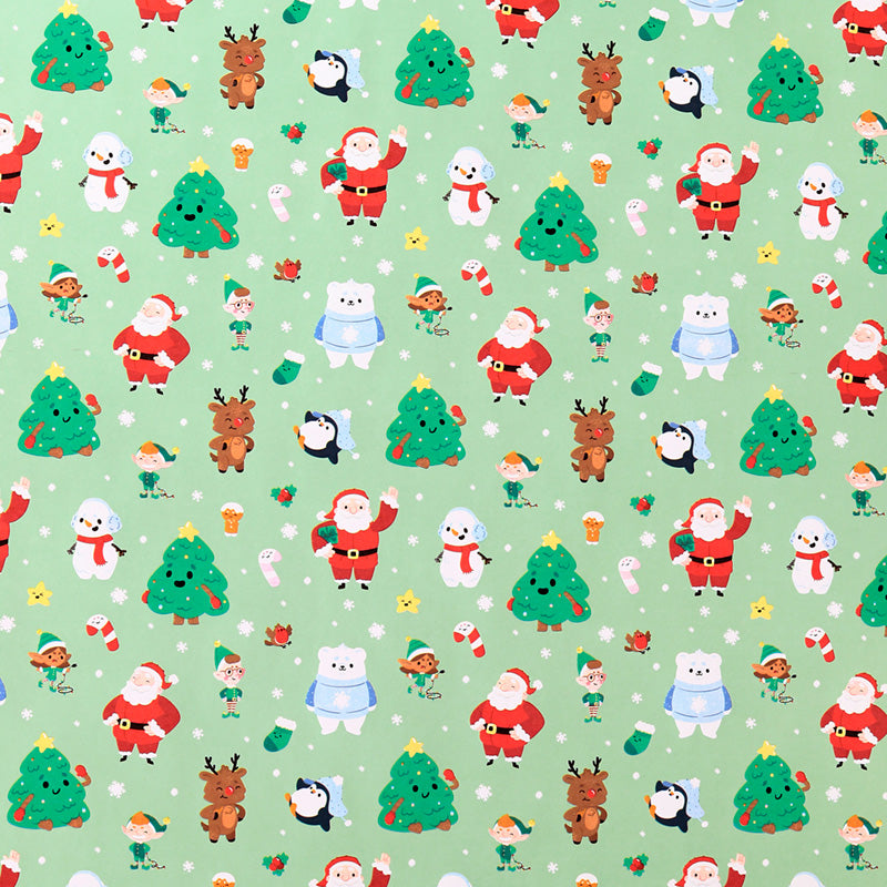 Beautifully wrapped gift with Christmas Jingle Bunch Wrapping Paper