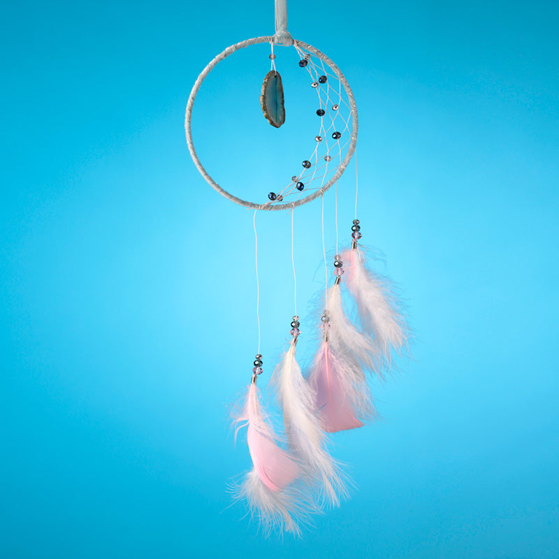Elegant White Crescent Moon Dreamcatcher