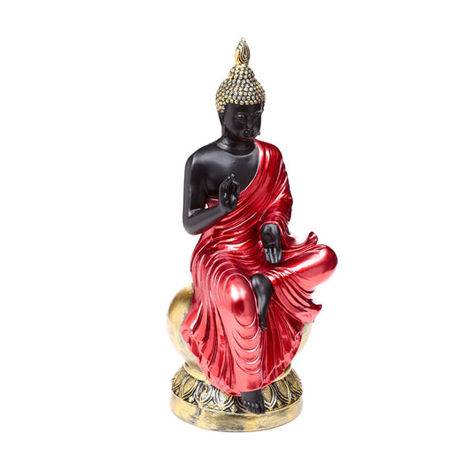 Decorative Thai Buddha Figurine in red, black and gold