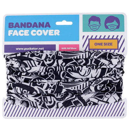 Artistic Neck Warmer Tube Scarf - Black & White Graffiti