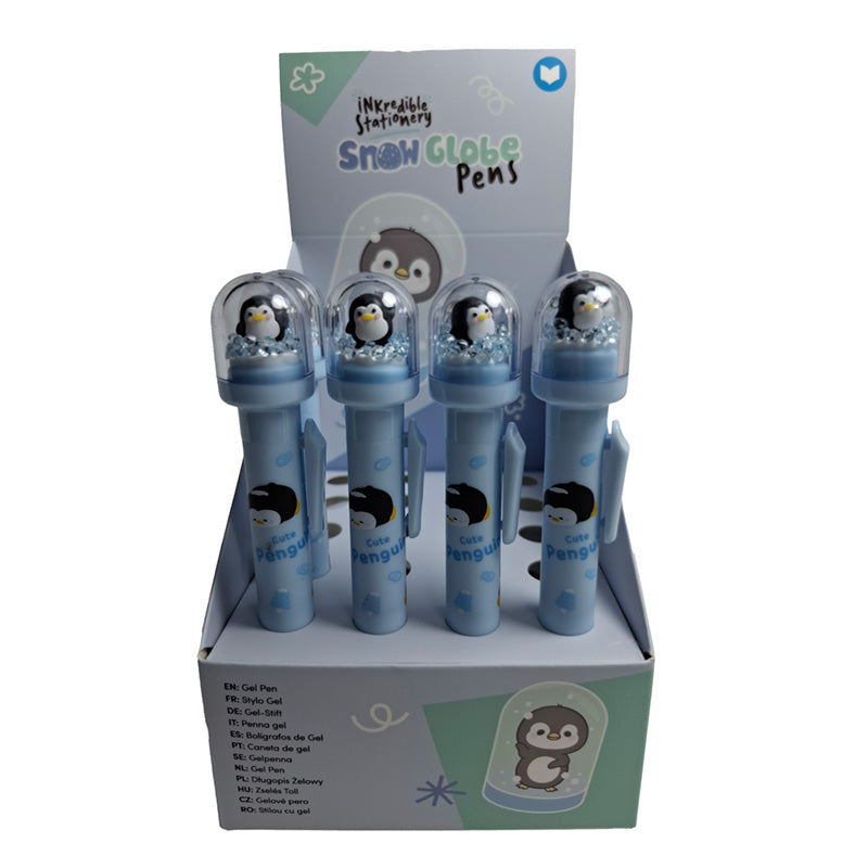 Adoramals Penguin Snowglobe Pen with decorative snowglobe design