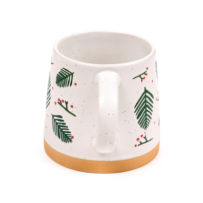 Festive Stoneware Mug for Holiday Drinks