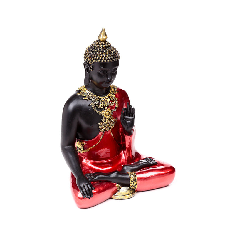 Decorative Thai Buddha Figurine in red, black and gold