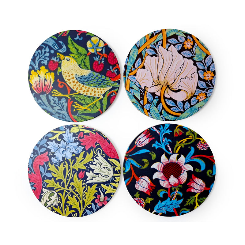 Set of 4 William Morris Cork Novelty Coasters