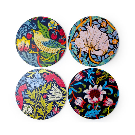 Set of 4 William Morris Cork Novelty Coasters