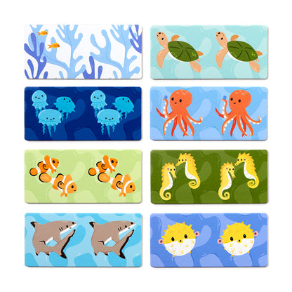 Children playing with the Mariniverse Kids Dominoes Set