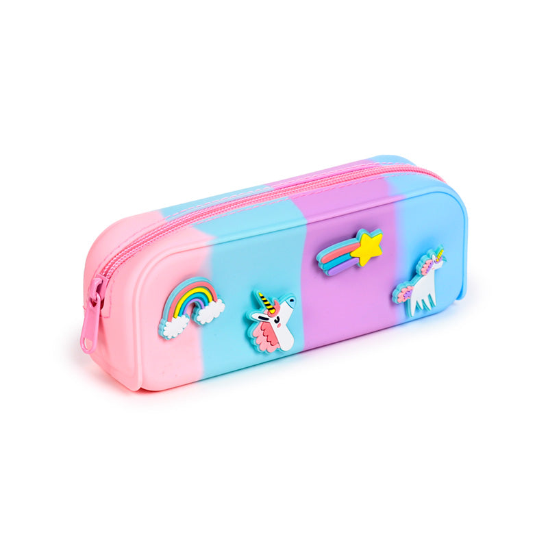 Unicorn Magic Silicone Pencil Case with Charms