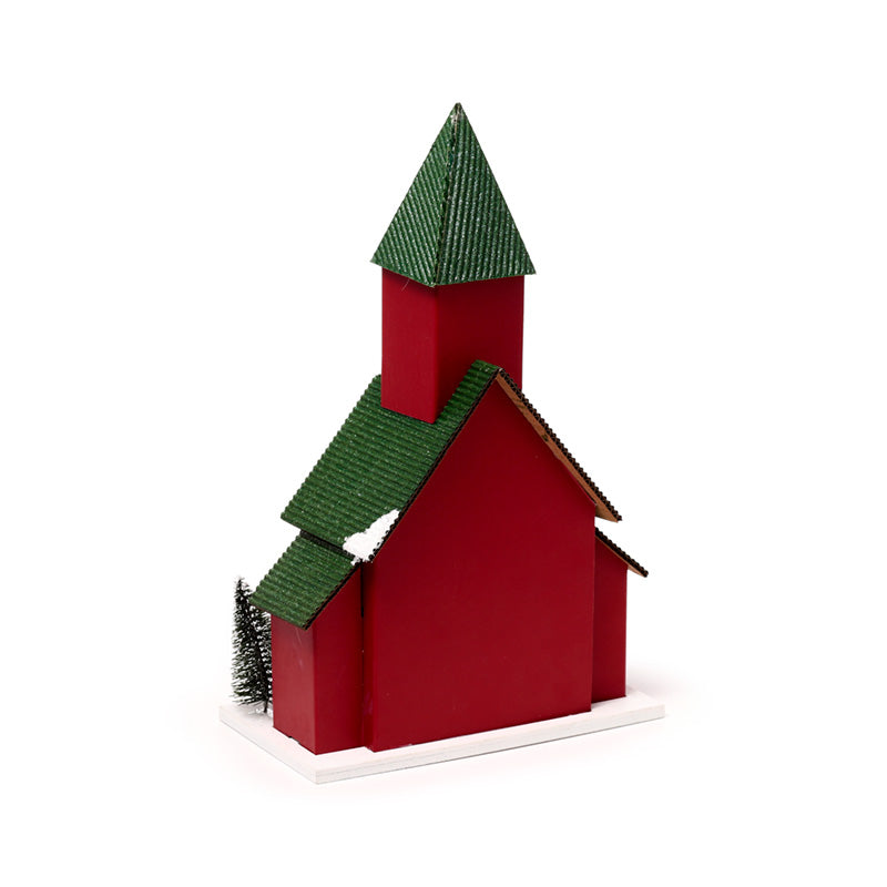 Illuminated LED Christmas Church with intricate details