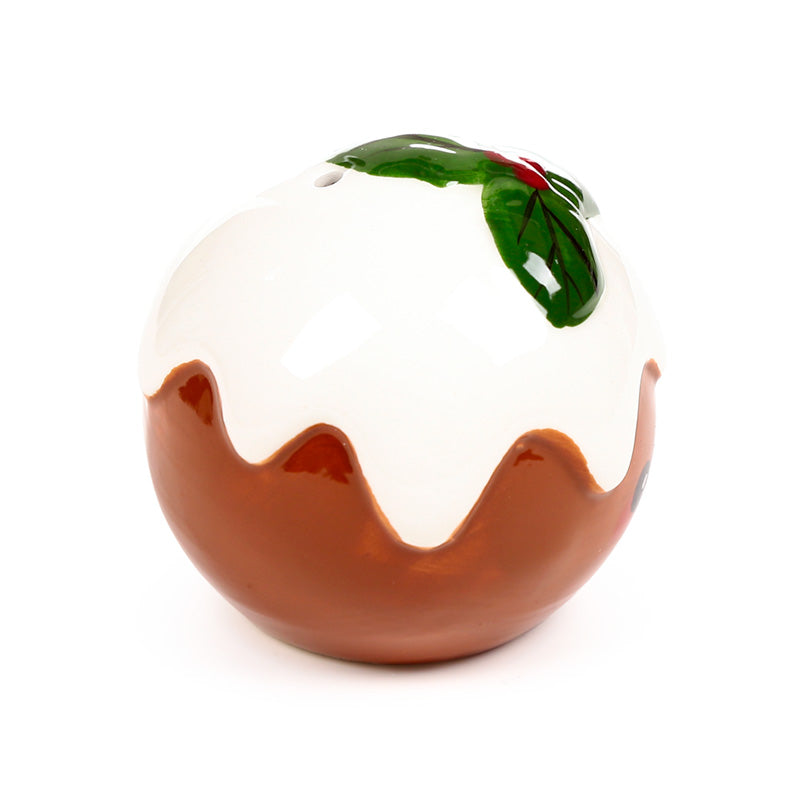 Foodiemals Christmas Pudding Ceramic Salt & Pepper Set - Seasonal Decor